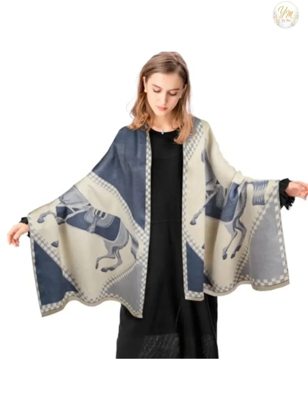 Cashmere Pashmina Shawl Wrap Poncho Cape Evening Dressing Blanket Scarf Women